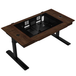 Miniatura produktu: Lian Li DK07 Wood Eddition desk chassis, dual-system capable, 2x E-ATX, height adjustable - orzech Miniatura produktu: Lian Li DK07 Wood Eddition desk chassis, dual-system capable, 2x E-ATX, height adjustable - orzech