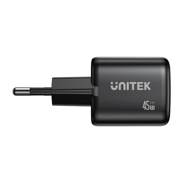 Zdjęcie produktu: Unitek Ładowarka sieciowa 2-portowa GaN 45W, 2xUSB-C, PD 3.0, QC, czarna