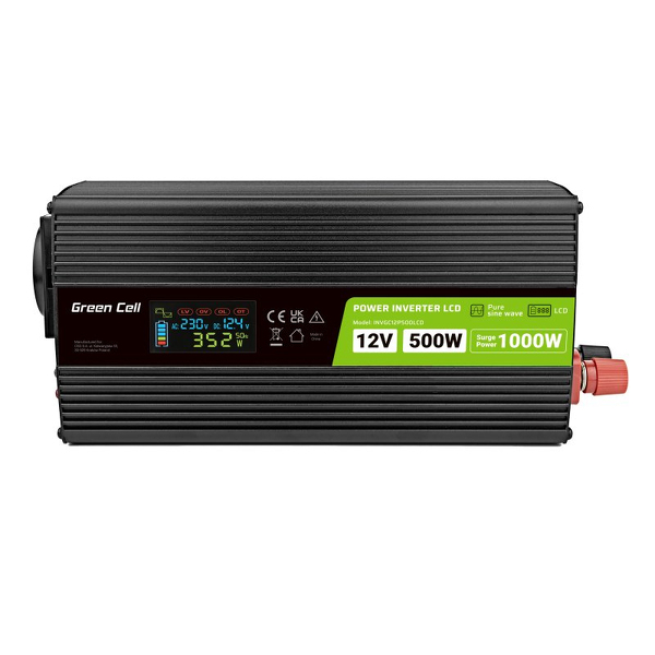 Zdjęcie produktu: Przetwornica Green Cell PowerInverter LCD 12V 500W / 1000W
