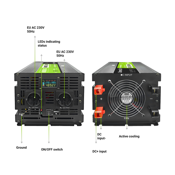 Zdjęcie produktu: Przetwornica Green Cell PowerInverter LCD 48V 5000W / 10000W Zdjęcie produktu: Przetwornica Green Cell PowerInverter LCD 48V 5000W / 10000W