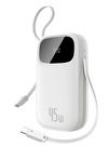 Miniatura produktu: Powerbank Baseus EnerFill FC31 QPow3 20000mAh 45W z wyświetlaczem cyfrowym z 2 wbudowanymi kablami USB-C - biały