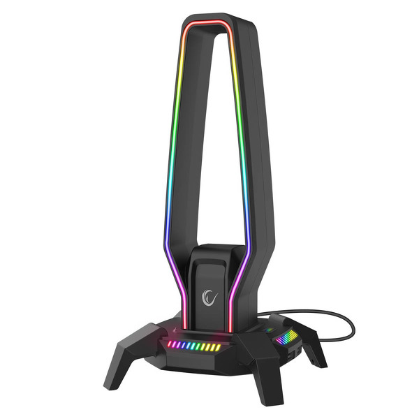 Zdjęcie produktu: Rampage Stojak na słuchawki IGRIS RGB USB, USB-C, czarny