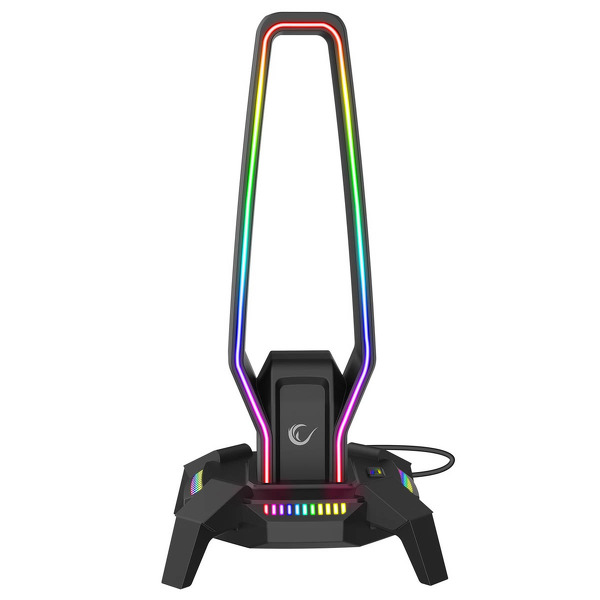 Zdjęcie produktu: Rampage Stojak na słuchawki IGRIS RGB USB, USB-C, czarny