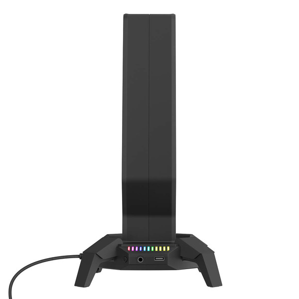 Zdjęcie produktu: Rampage Stojak na słuchawki IGRIS RGB USB, USB-C, czarny