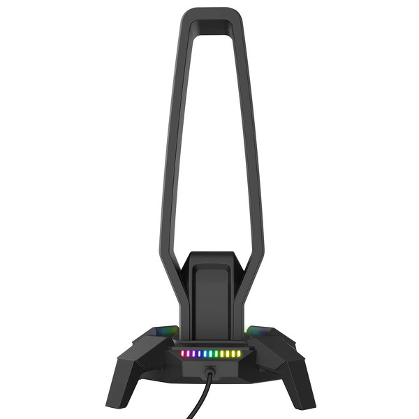 Zdjęcie produktu: Rampage Stojak na słuchawki IGRIS RGB USB, USB-C, czarny
