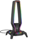 Rampage Stojak na słuchawki IGRIS RGB USB, USB-C, czarny