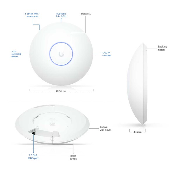 Zdjęcie produktu: Access Point Ubiquiti UniFi U7 Long Range (U7-LR) Zdjęcie produktu: Access Point Ubiquiti UniFi U7 Long Range (U7-LR)