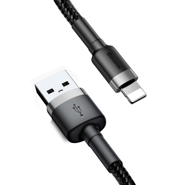 Zdjęcie produktu: Kabel BASEUS Cafule USB-A-Lightning 1m szaro-czarny