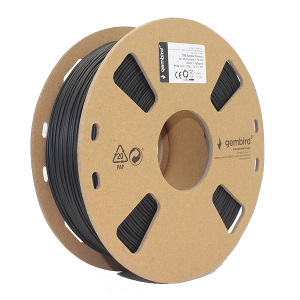 Zdjęcie produktu: Gembird Filament drukarki 3D TPE FLEXIBLE 1.75mm 1kg czarny