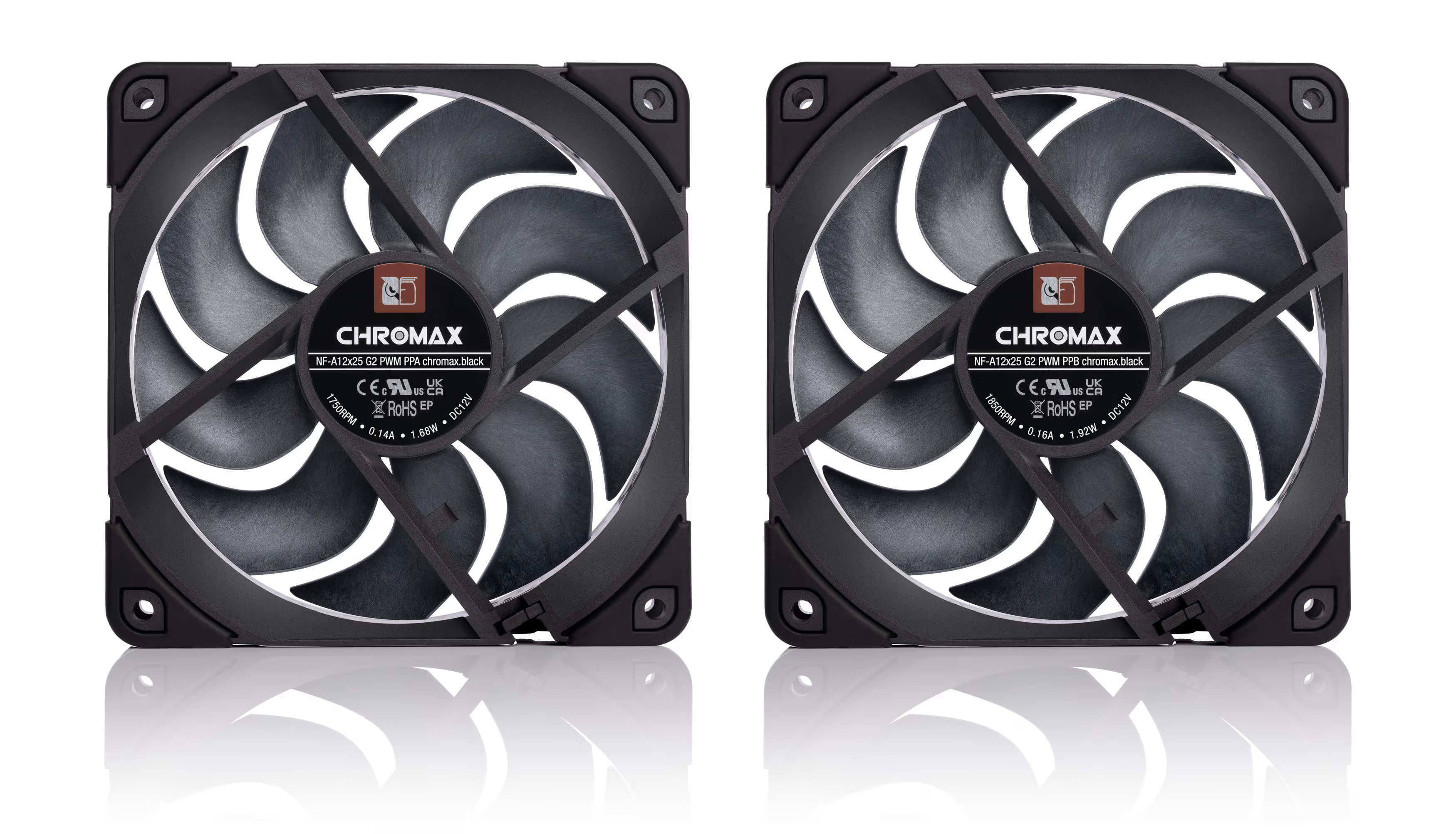 Noctua NF-A12x25 G2 PWM Sx2-PP chromax.black 120mm Noctua NF-A12x25 G2 PWM Sx2-PP chromax.black 120mm