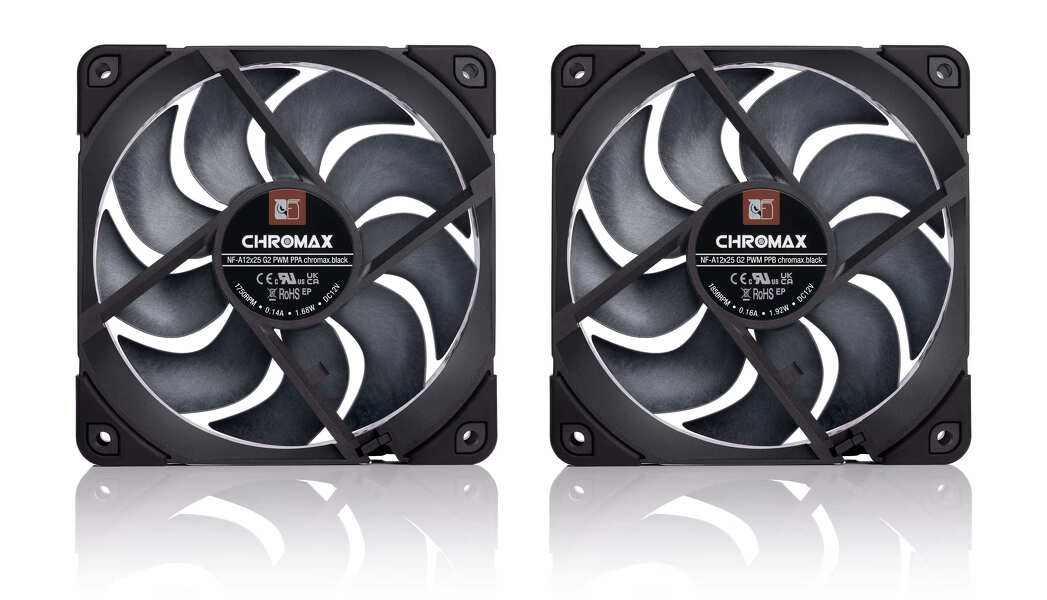 Zdjęcie produktu: Noctua NF-A12x25 G2 PWM Sx2-PP chromax.black 120mm Zdjęcie produktu: Noctua NF-A12x25 G2 PWM Sx2-PP chromax.black 120mm