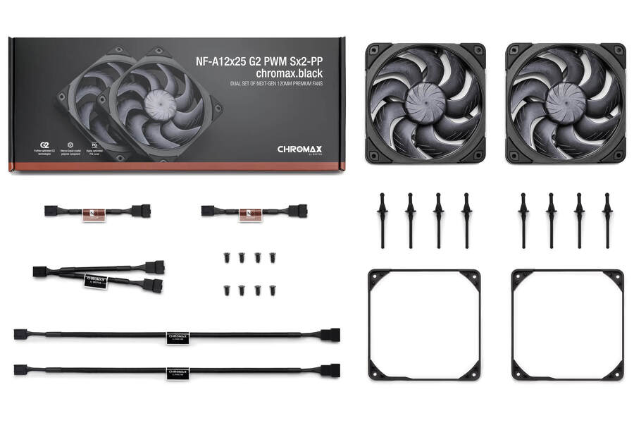 Zdjęcie produktu: Noctua NF-A12x25 G2 PWM Sx2-PP chromax.black 120mm Zdjęcie produktu: Noctua NF-A12x25 G2 PWM Sx2-PP chromax.black 120mm