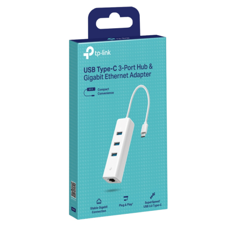 TP-Link UE330C USB-C 3.0 to Gigabit ethernet 10/100/1000Mbps + HUB USB 3.0