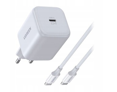 Miniatura produktu: Ładowarka sieciowa Ugreen X524 USB-C GaN 45W + kabel 1m biała
