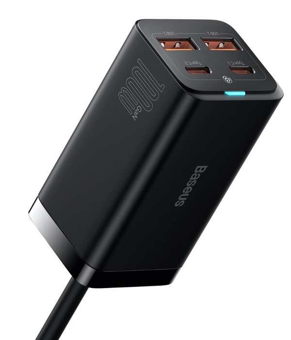 Zdjęcie produktu: Baseus GaN3 Pro 2x USB Typ C / 2xUSB 100W PD3.0 QC4.0 AFC czarny CCGP000101 Zdjęcie produktu: Baseus GaN3 Pro 2x USB Typ C / 2xUSB 100W PD3.0 QC4.0 AFC czarny CCGP000101