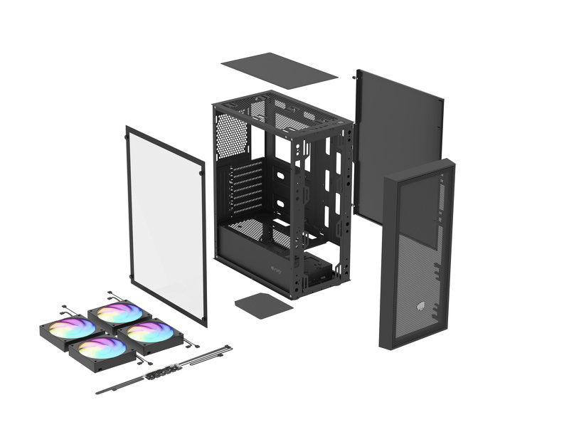 Zdjęcie produktu: Obudowa do komputera Fury SHOBO SH8F midi tower z oknem czarna Zdjęcie produktu: Obudowa do komputera Fury SHOBO SH8F midi tower z oknem czarna