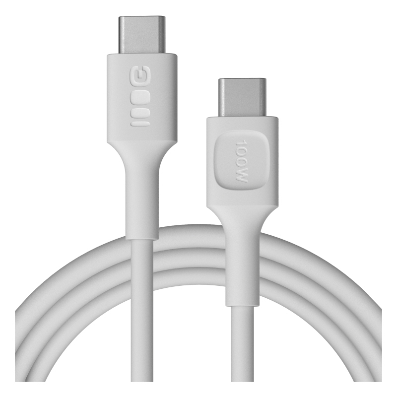 Kabel USB-C 2m 100W Greencell PowerStream PD Snow White