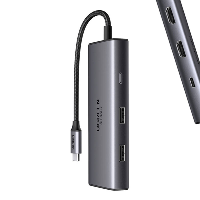 Hub USB-C Ugreen 6w1 USB-C 2x USB-A 3.0, USB-C 3.0, 2xHDMI, PD Hub USB-C Ugreen 6w1 USB-C 2x USB-A 3.0, USB-C 3.0, 2xHDMI, PD