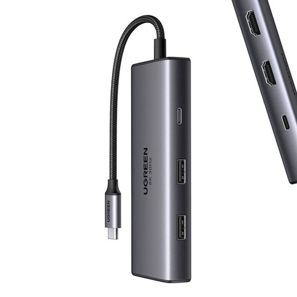Zdjęcie produktu: Hub USB-C Ugreen 6w1 USB-C 2x USB-A 3.0, USB-C 3.0, 2xHDMI, PD Zdjęcie produktu: Hub USB-C Ugreen 6w1 USB-C 2x USB-A 3.0, USB-C 3.0, 2xHDMI, PD