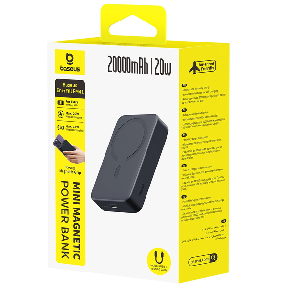 Zdjęcie produktu: Baseus EnerFill FM41 20000mAh 20W z kablem USB-C do USB-C 30cm - czarny