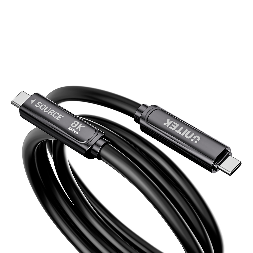 Unitek Kabel optyczny USB-C 10Gbps PD60W 8K@30Hz czarny 5m