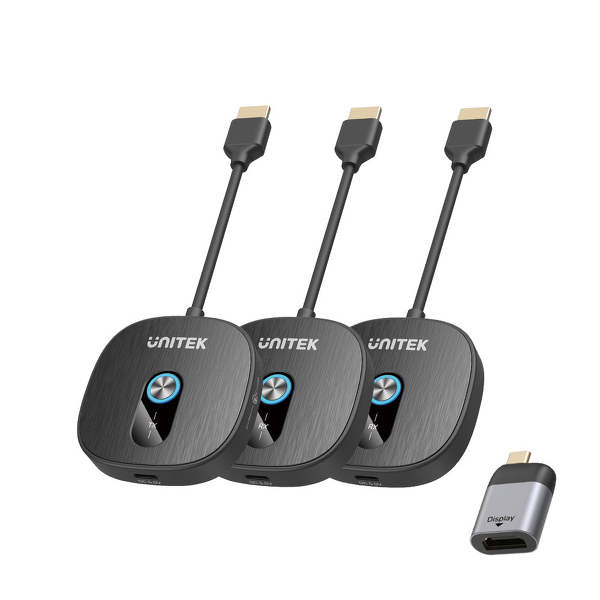 Zdjęcie produktu: Bezprzewodowy transmiter HDMI 1080p, 1 nadajnik + 2 odbiorniki, czarny Zdjęcie produktu: Bezprzewodowy transmiter HDMI 1080p, 1 nadajnik + 2 odbiorniki, czarny
