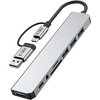 Miniatura zdjęcia: Tech-Protect HB06 HUB Adapter 8w1 TYP-C + USB2.0 + USB3.0 + SD/TF + AV3.5