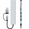 Miniatura zdjęcia: Tech-Protect HB06 HUB Adapter 8w1 TYP-C + USB2.0 + USB3.0 + SD/TF + AV3.5
