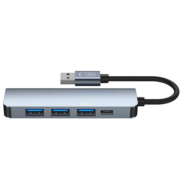 Zdjęcie produktu: Tech-Protect V0 HUB 5w1 USB-A - USB-A 3.0 / 3x USB-A 2.0 / USB-C - szary