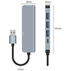 Miniatura zdjęcia: Tech-Protect V0 HUB 5w1 USB-A - USB-A 3.0 / 3x USB-A 2.0 / USB-C - szary