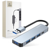 Miniatura zdjęcia: Tech-Protect V0 HUB 5w1 USB-A - USB-A 3.0 / 3x USB-A 2.0 / USB-C - szary