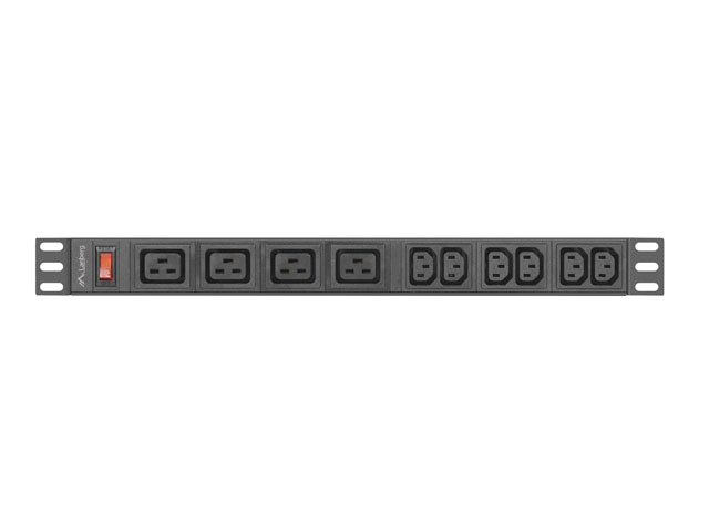 Listwa zasilająca rack PDU Lanberg 1U 16A 2m 4x C19 6x IEC C13 czarna C20
