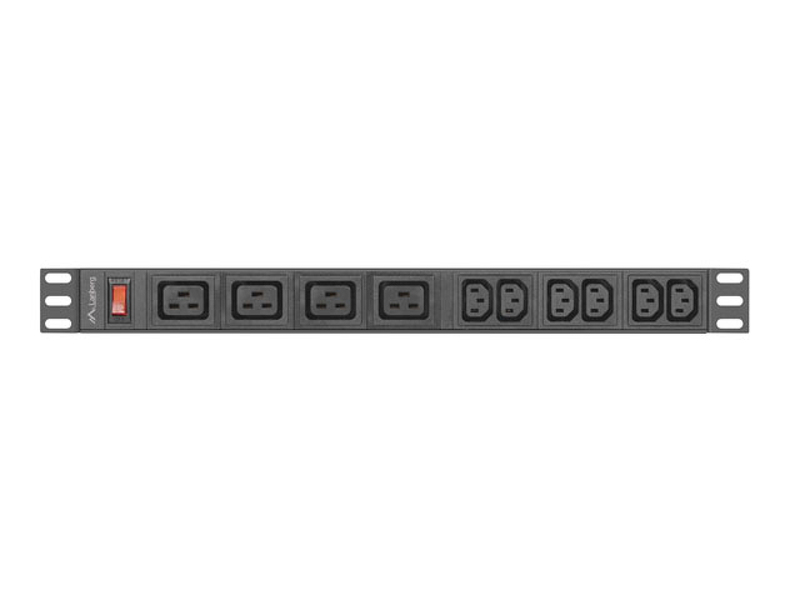 Zdjęcie produktu: Listwa zasilająca rack PDU Lanberg 1U 16A 2m 4x C19 6x IEC C13 czarna C20