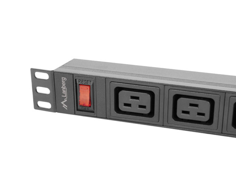 Zdjęcie produktu: Listwa zasilająca rack PDU Lanberg 1U 16A 2m 4x C19 6x IEC C13 czarna C20