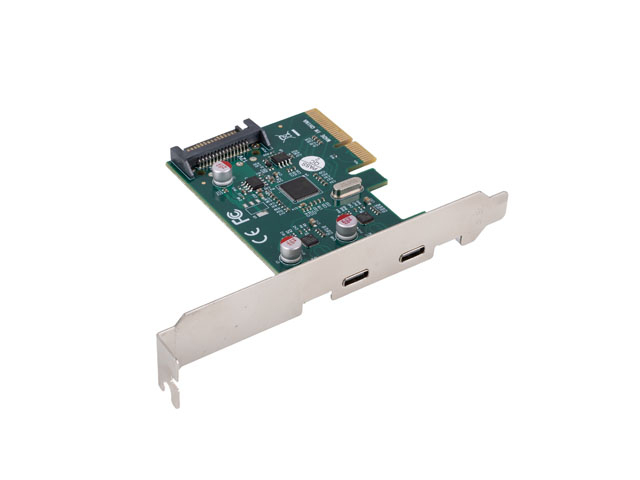 Karta PCI Express x1->2x USB-C 3.2 Gen 2x1 Lanberg śledź low profile Karta PCI Express x1->2x USB-C 3.2 Gen 2x1 Lanberg śledź low profile