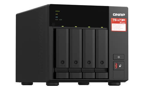 Miniatura produktu: Serwer plików QNAP TS-473A-8G 4-Bay NAS, Czterordzeniowy AMD Ryzen V1500B 2,2 GHz, 16GB RAM ECC, 2x 2,5 GbE LAN, 4x USB 3.2, 2x M.2 2280, 2x PCIe Miniatura produktu: Serwer plików QNAP TS-473A-8G 4-Bay NAS, Czterordzeniowy AMD Ryzen V1500B 2,2 GHz, 16GB RAM ECC, 2x 2,5 GbE LAN, 4x USB 3.2, 2x M.2 2280, 2x PCIe