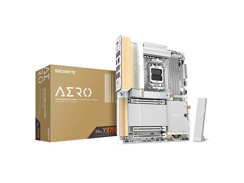 Zdjęcie produktu: Płyta główna Gigabyte X870E AERO X WOOD AM5 Zdjęcie produktu: Płyta główna Gigabyte X870E AERO X WOOD AM5