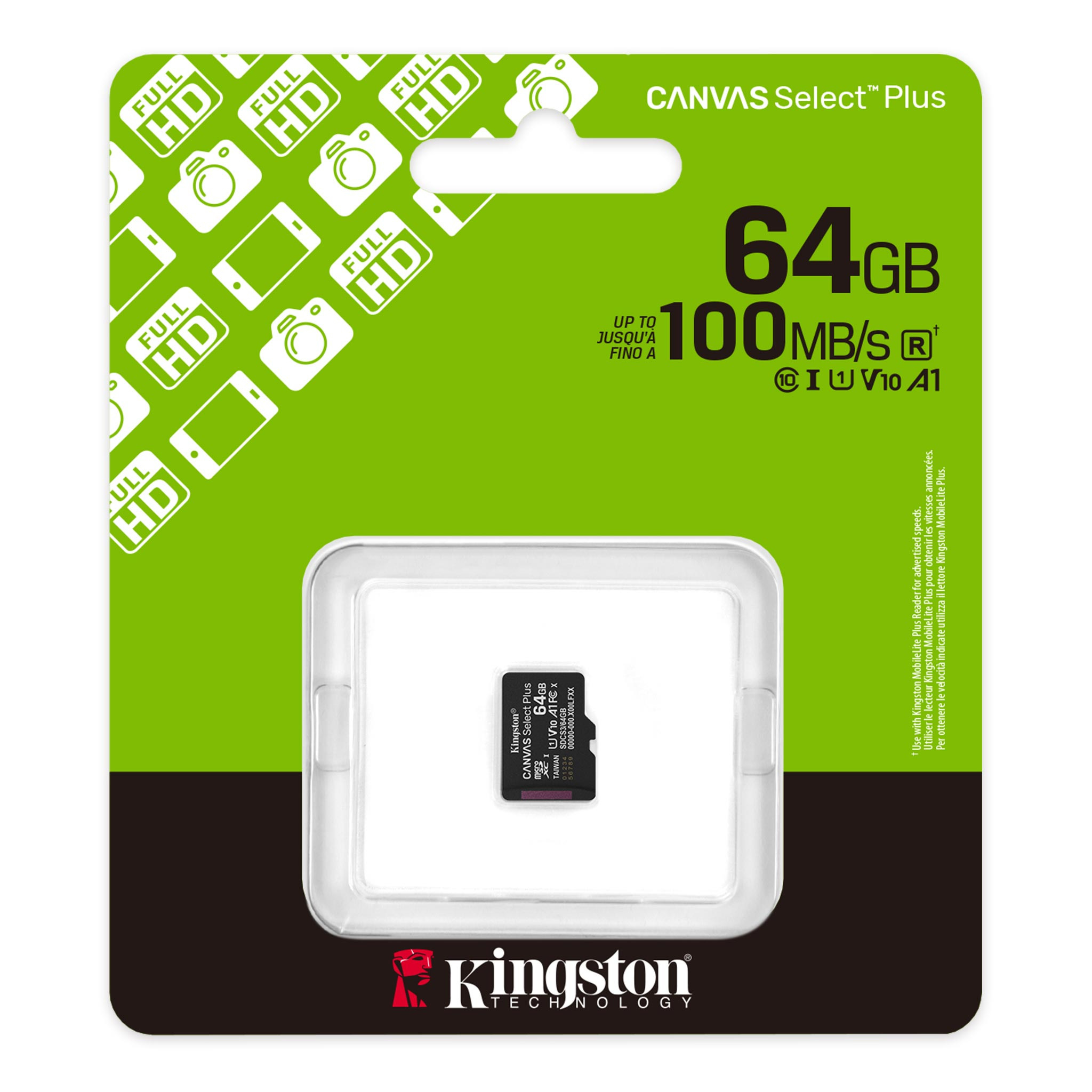 Karta Kingston Canvas Select Plus microSDXC 64GB Class A1