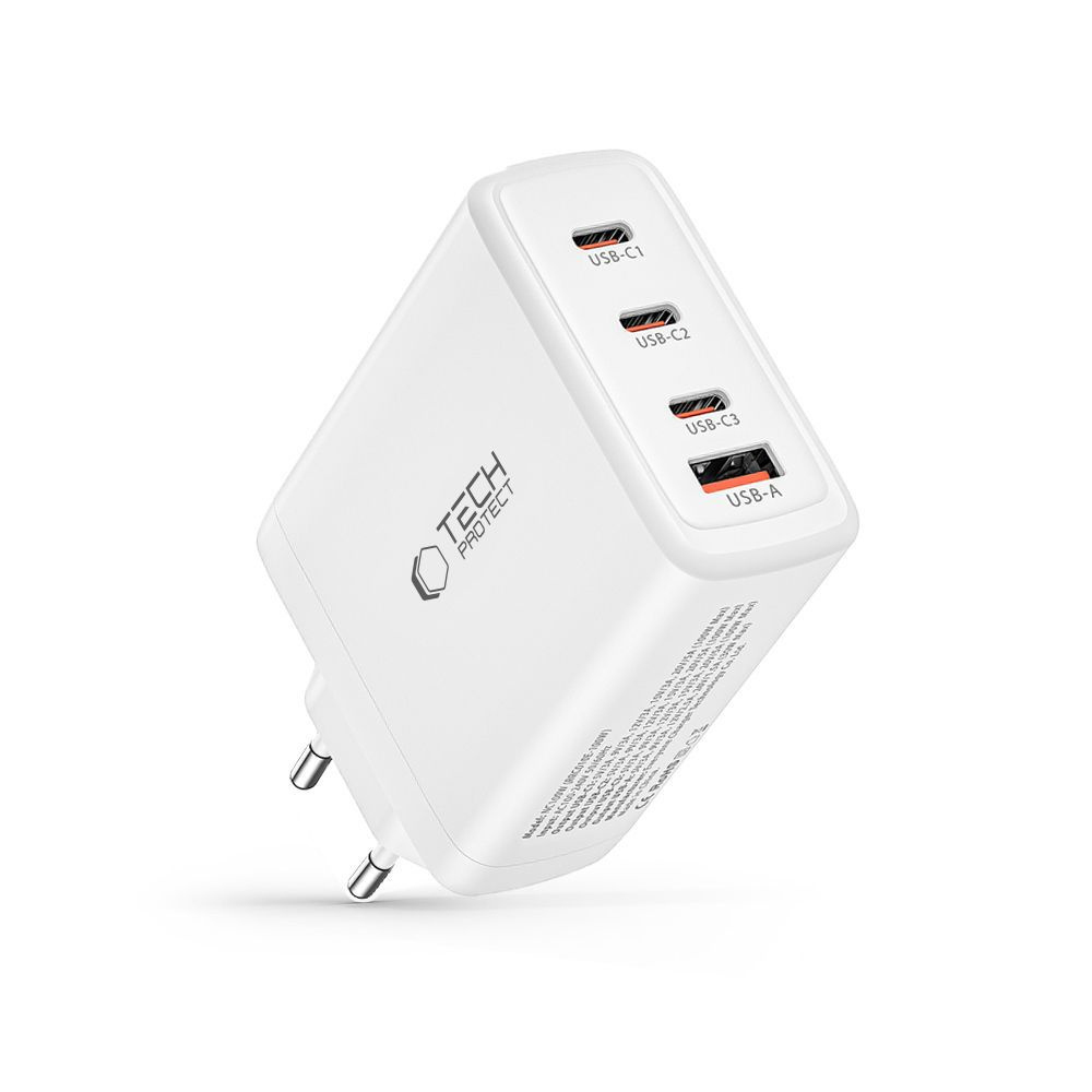 Ładowarka NC100W-GAN sieciowa GaN 3x USB-C PD 100W / USB-A QC 3.0 - biała