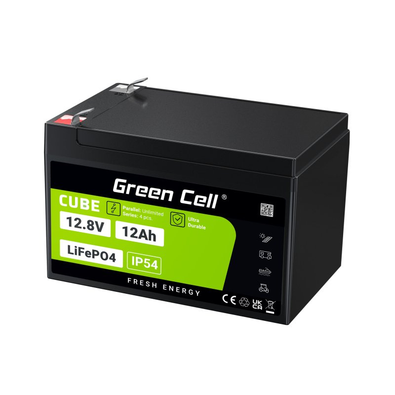 Green Cell CUBE LiFePO4 12Ah 12.8V 153.6Wh Litowo-Żelazowo-Fosforanowy