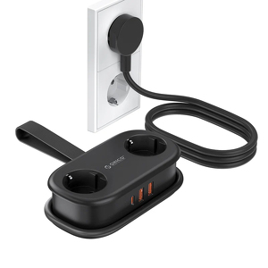 Miniatura produktu: Orico Listwa zasilająca 2 x Schuko, 2 x USB-A, USB-C 20W, kabel 1,5m, czarna