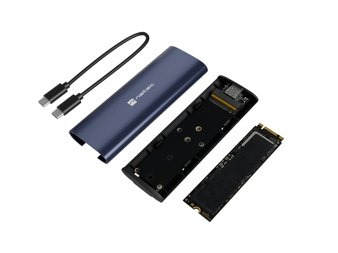 Obudowa zewnętrzna SSD Natec Rhino M.2 NVMe Lite USB-C 3.2 Gen 2 Steel Navy Obudowa zewnętrzna SSD Natec Rhino M.2 NVMe Lite USB-C 3.2 Gen 2 Steel Navy