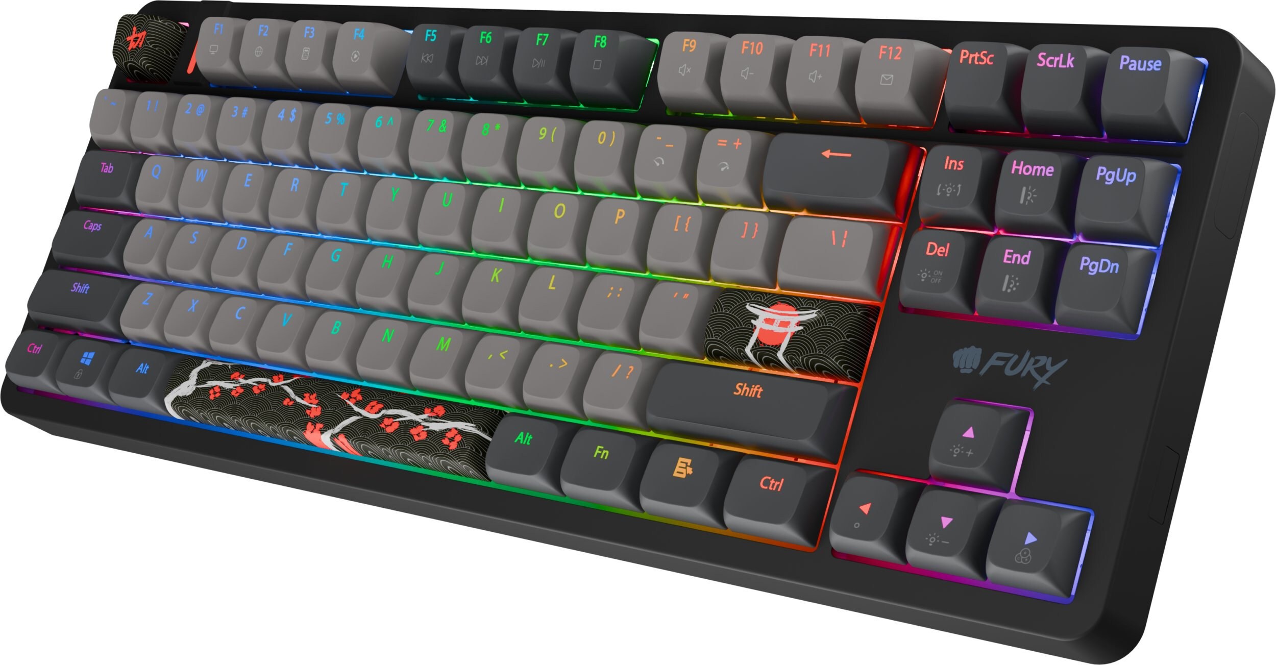 Klawiatura dla graczy Fury Kanabo K6 US, RGB, magnetyczna, czarno-szara Klawiatura dla graczy Fury Kanabo K6 US, RGB, magnetyczna, czarno-szara