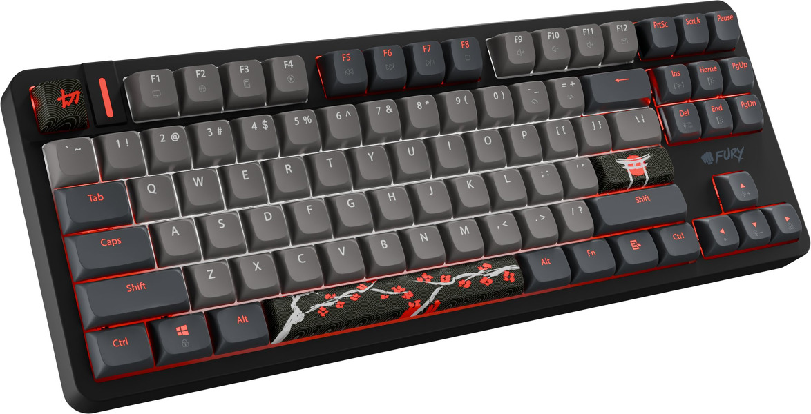 Zdjęcie produktu: Klawiatura dla graczy Fury Kanabo K6 US, RGB, magnetyczna, czarno-szara Zdjęcie produktu: Klawiatura dla graczy Fury Kanabo K6 US, RGB, magnetyczna, czarno-szara