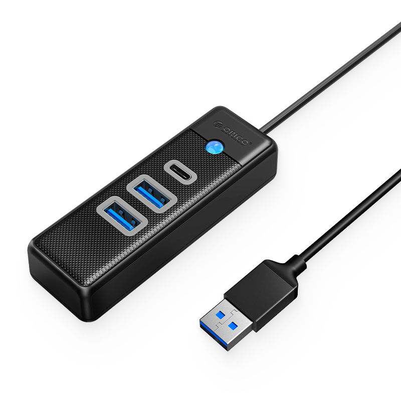Hub USB Orico PWC2U-U3 3-portowy 2x USB-A 3.0 1x USB-C 3.0 0,5 m - czarny Hub USB Orico PWC2U-U3 3-portowy 2x USB-A 3.0 1x USB-C 3.0 0,5 m - czarny