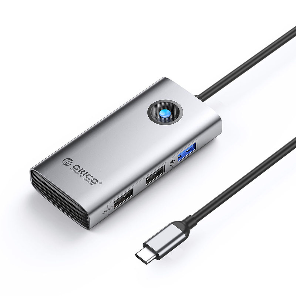 Orico Hub USB-C 5Gbps, USB-A, 2xUSB-A 2.0, PD60W, HDMI 4K@30Hz, szary Orico Hub USB-C 5Gbps, USB-A, 2xUSB-A 2.0, PD60W, HDMI 4K@30Hz, szary