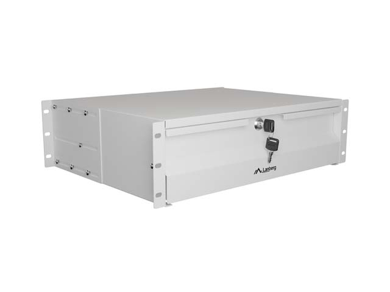 Zdjęcie produktu: Szuflada do szaf 19 3U szara Lanberg (3U/483 × 360 mm, udźwig do 90 kg)