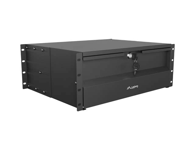 Szuflada do szaf 19 4U czarna Lanberg (4U/483 × 360 mm, udźwig do 90 kg)