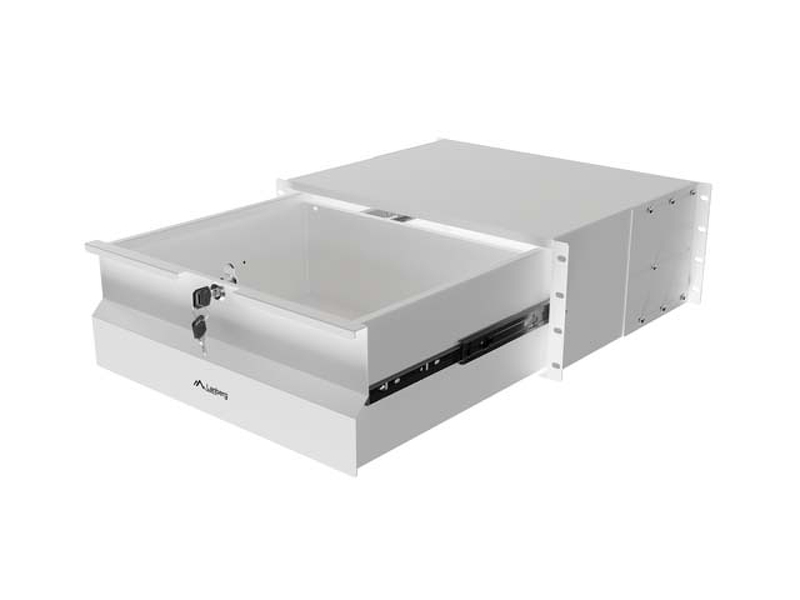Zdjęcie produktu: Szuflada do szaf 19 4U szara Lanberg (4U/483 × 360 mm, udźwig do 90 kg)