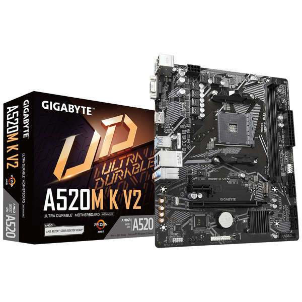 Zdjęcie produktu: Płyta główna Gigabyte A520M K V2 AM4 Zdjęcie produktu: Płyta główna Gigabyte A520M K V2 AM4